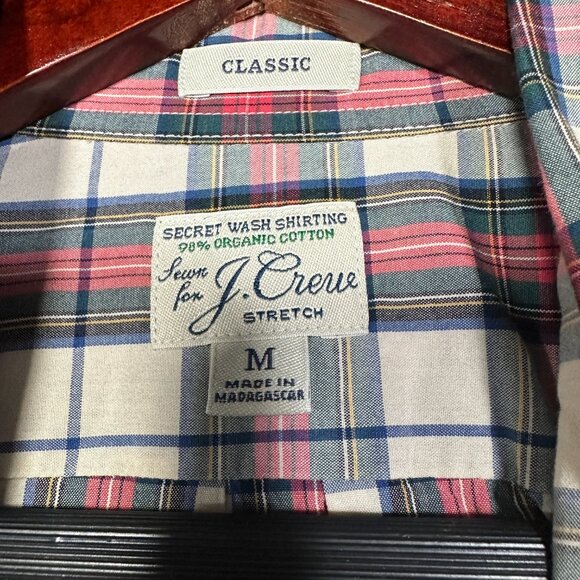 J Crew Shirt Mens Medium Classic Secret Wash Organic Cotton Button Down Pocket - Picture 4 of 7